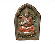 Painted Votive Plaque with Relief of Seated Tsongkhapa