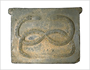 Tile with Relief of Intertwined Snakes