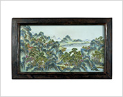 Ceramic Tile with Polychrome Design of Landscape