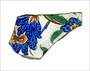 Polychrome Tile with Floral Design