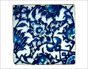 Polychrome Tile with Floral Design