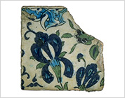 Polychrome Tile with Floral Design
