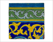 Polychrome Tile with Design of Scroll