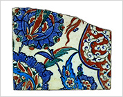 Polychrome Tile with Floral Design