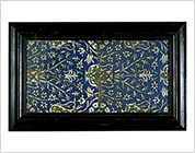 Tiles with Design of Flower Vases on Cobalt Blue Ground