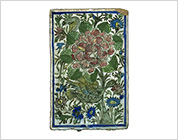 Polychrome Tile with Design of Flower and Bird