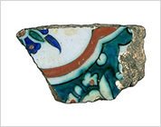 Polychrome Tile with Floral Design
