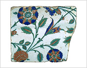 Polychrome Tile with Floral Design
