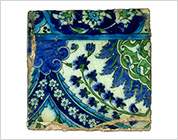 Polychrome Tile with Floral Design