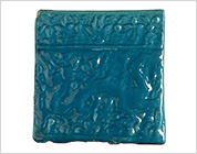 Blue Glazed Tile with Design of Dragon in Relief
