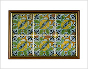 Polychrome Tiles with Design of Pomegranate