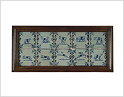 Tiles with Cobalt-Blue Design of Animals in Candelabrum Frame
