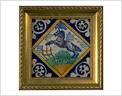 Polychrome Tile with Design of Horse in Diamond