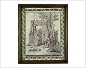 Tiles with Design of the Scene from The Old Testament “The Return of Brave Soldier Jephthah” in Purple