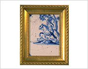 Tile with Cobalt-Blue Design of the Scene from The Bible