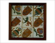Tiles with Polychrome Design of Coats of Arms