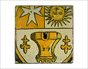 Tiles with Polychrome Design of Two Headed Eagleas Coat of Arms