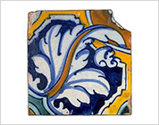 Tiles with Polychrome Design of Scroll