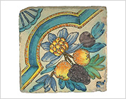Tile with Polychrome Design of Flowers and Fruits