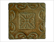 Brown Glazed Tile with Engraved Decoration