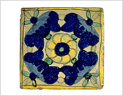 Polychrome Tile with Floral Design