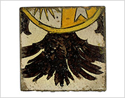 Tiles with Polychrome Design of Two Headed Eagleas Coat of Arms