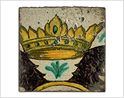 Tiles with Polychrome Design of Two Headed Eagleas Coat of Arms