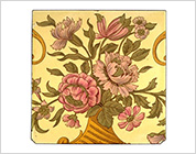 Transfer Printed Tiles with Added Hand-Colouring