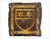 Inlaid Floor Tile with Design of Coat of Arms from the Abbey