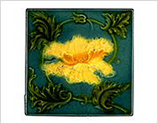 Tube Lining Tiles with Floral Design