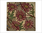 Transfer Printed Tiles with Floral Design