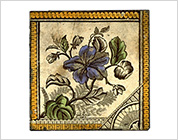Transfer Printed Tiles with Floral Design