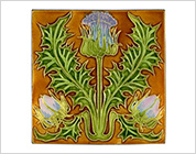 Tube Lining Tiles with Floral Design