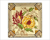 Transfer Printed Tiles with Added Hand-Colouring