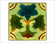 Tube Lining Tiles with Floral Design