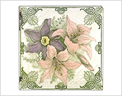 Transfer Printed Tiles with Floral Design