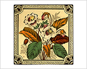 Transfer Printed Tiles with Floral Design