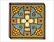 Encaustic Tile with Floral Design