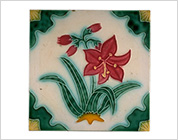 Tube Lining Tiles with Floral Design