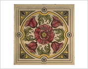 Transfer Printed Tiles with Added Hand-Colouring