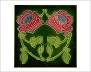 Tube Lining Tiles with Floral Design