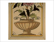 Transfer Printed Tiles with Added Hand-Colouring (Flowers in the Pot)