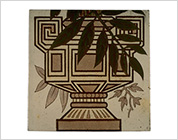 Transfer Printed Tiles with Added Hand-Colouring (Flowers in the Pot)