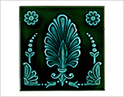 Tube Lining Tiles with Floral Design