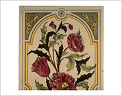 Transfer Printed Tiles with Added Hand-Colouring (Flowers in the Pot)
