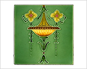 Tube Lining Tiles with Design of Torch