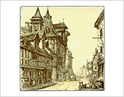 Transfer Printed Tile Design of Street Scene