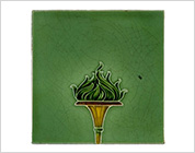 Tube Lining Tiles with Design of Torch