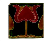 Tube Lining Tiles with Floral Design