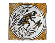 Hand Printed Tiles with Design of the Scene from the Greek Myths